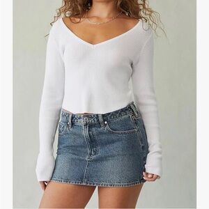 Pacsun Skirt Women's 24 Denim Jean Distressed Festival Casual Ladies